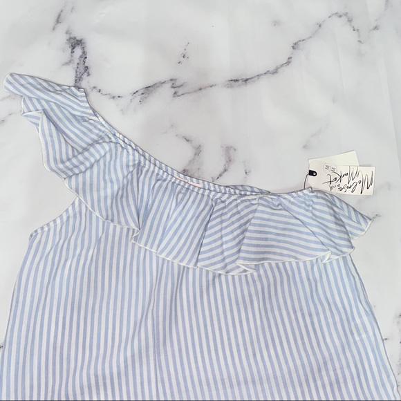 Melrose and Market one shoulder striped blouse - Picture 4 of 7